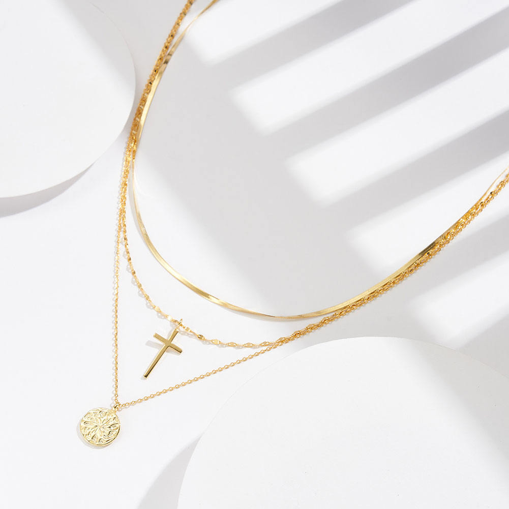 Triple Layer Gold Chain Choker Necklace