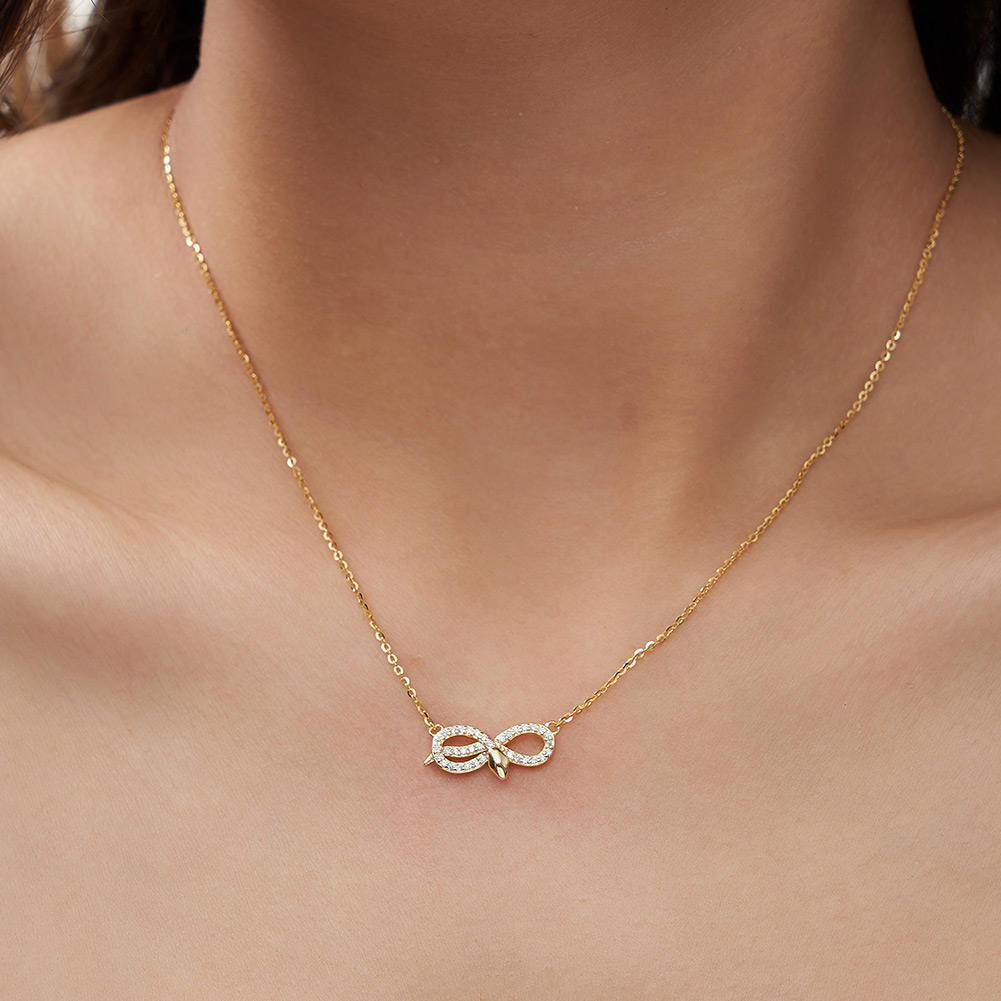 Infinity Snake Zircon Pendant Necklace