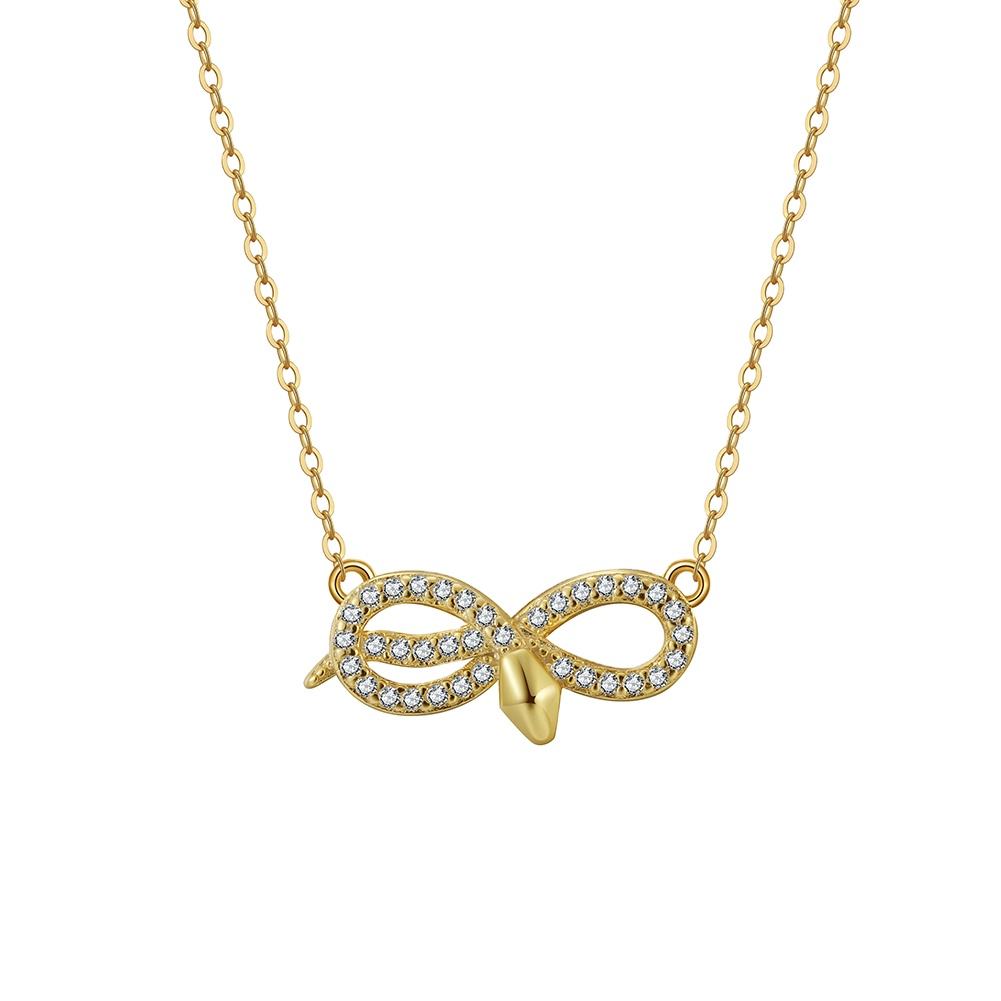 Infinity Snake Zircon Pendant Necklace