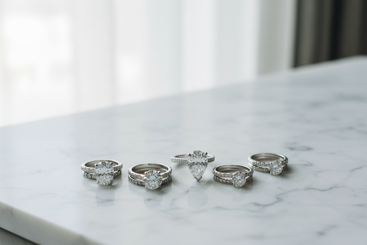 Diamond Rings on Marble