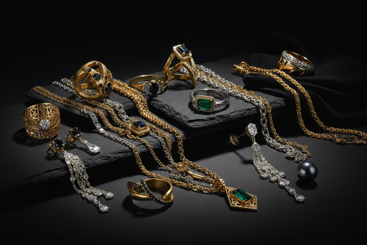 Dramatic Mixed Jewelry