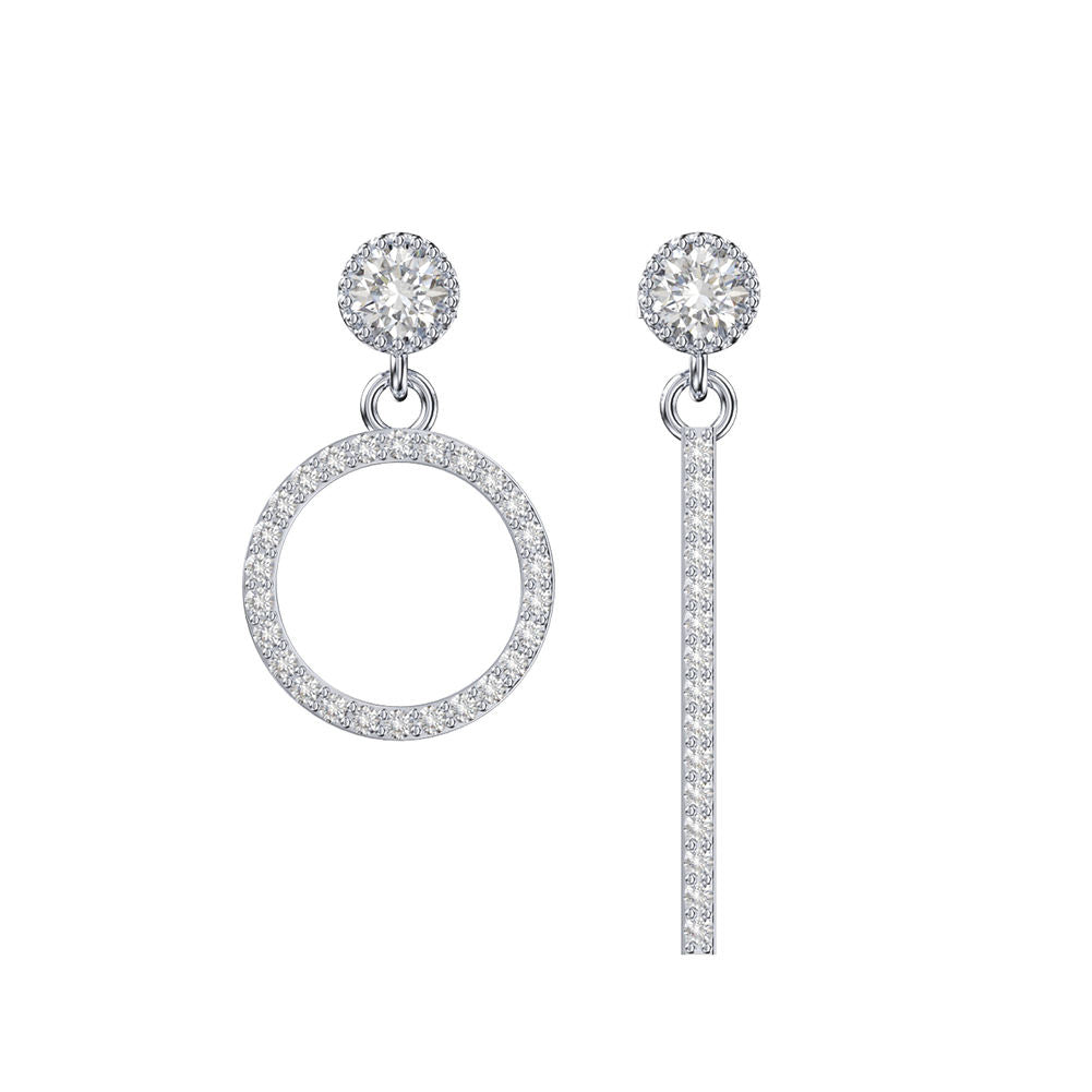 Statement Circle Drop Earrings – Zircon Finish